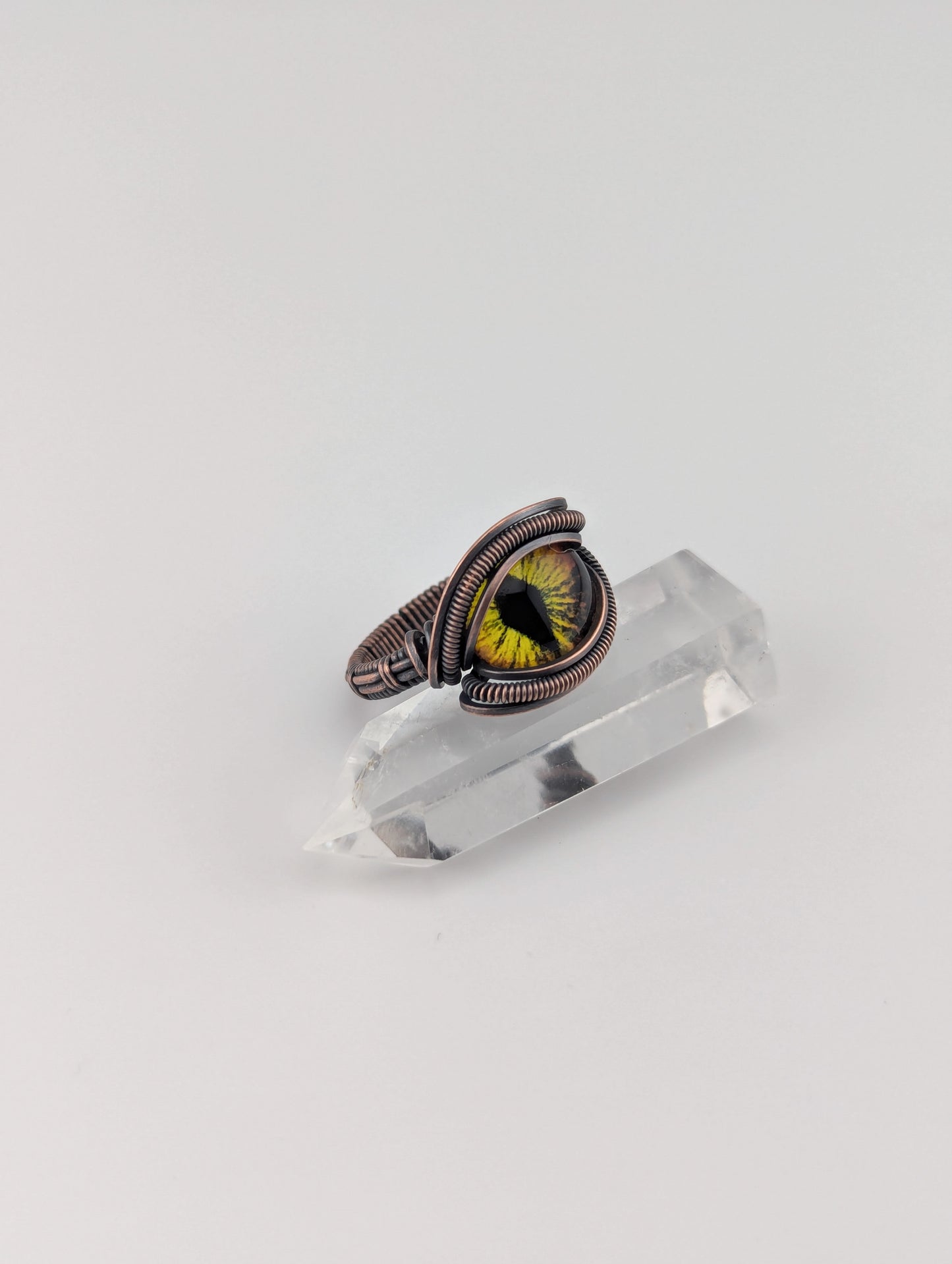 Yellow Dragon Eye- Elegant Ring - Size 6