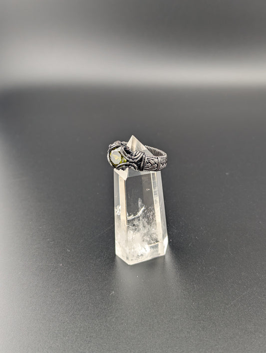 Olive Green CZ-  Brilliant Ring - Size 12