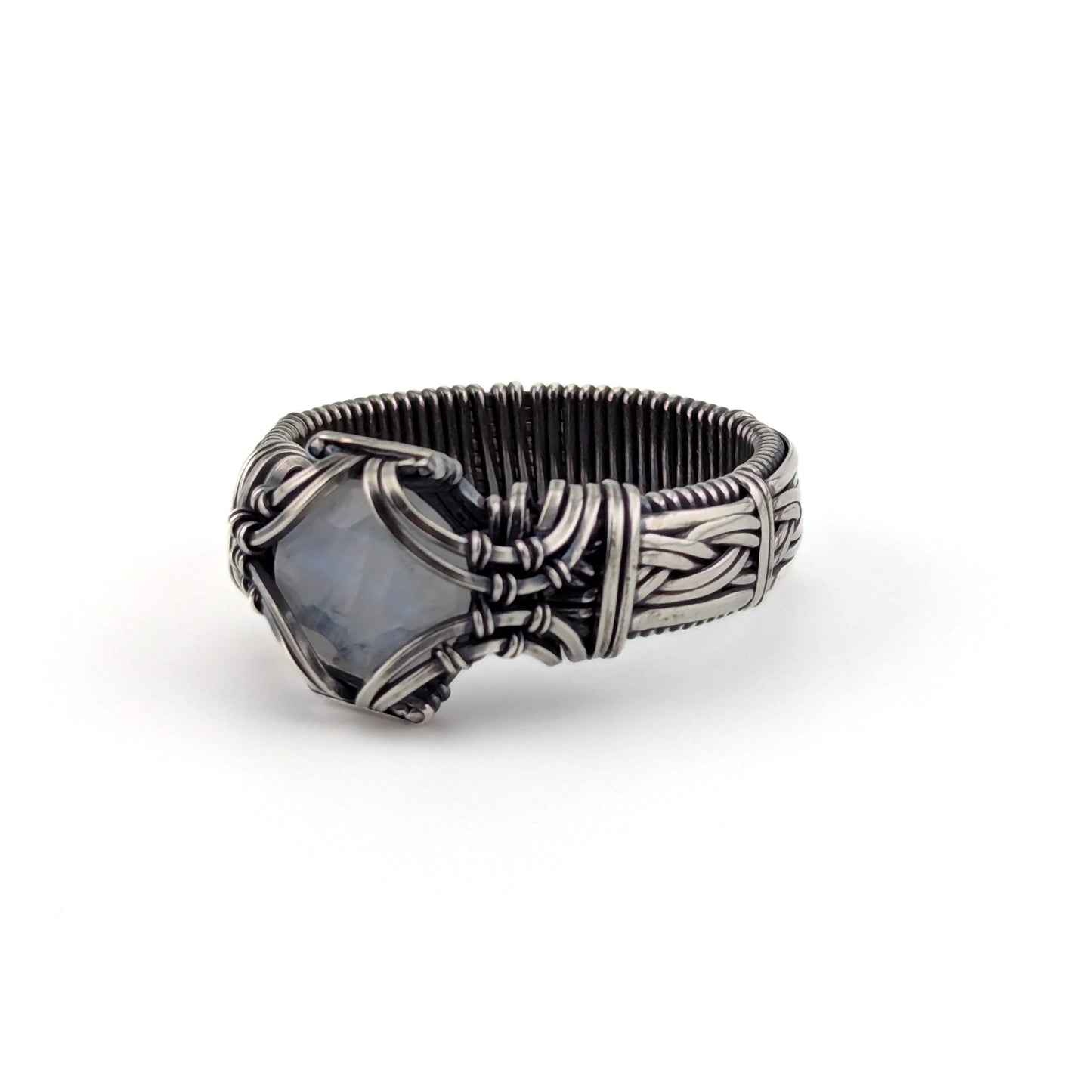 Moonstone Brilliant Sterling Silver Ring - Size 12.5