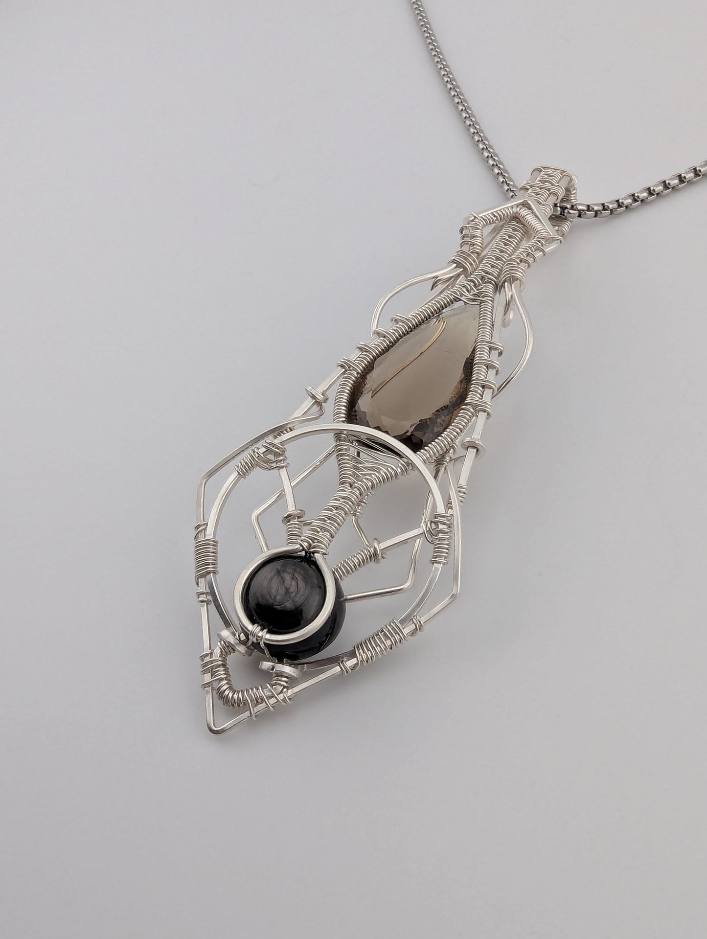 Smoky Quartz - Sterling Silver Wire Wrap - “The Dark Star”
