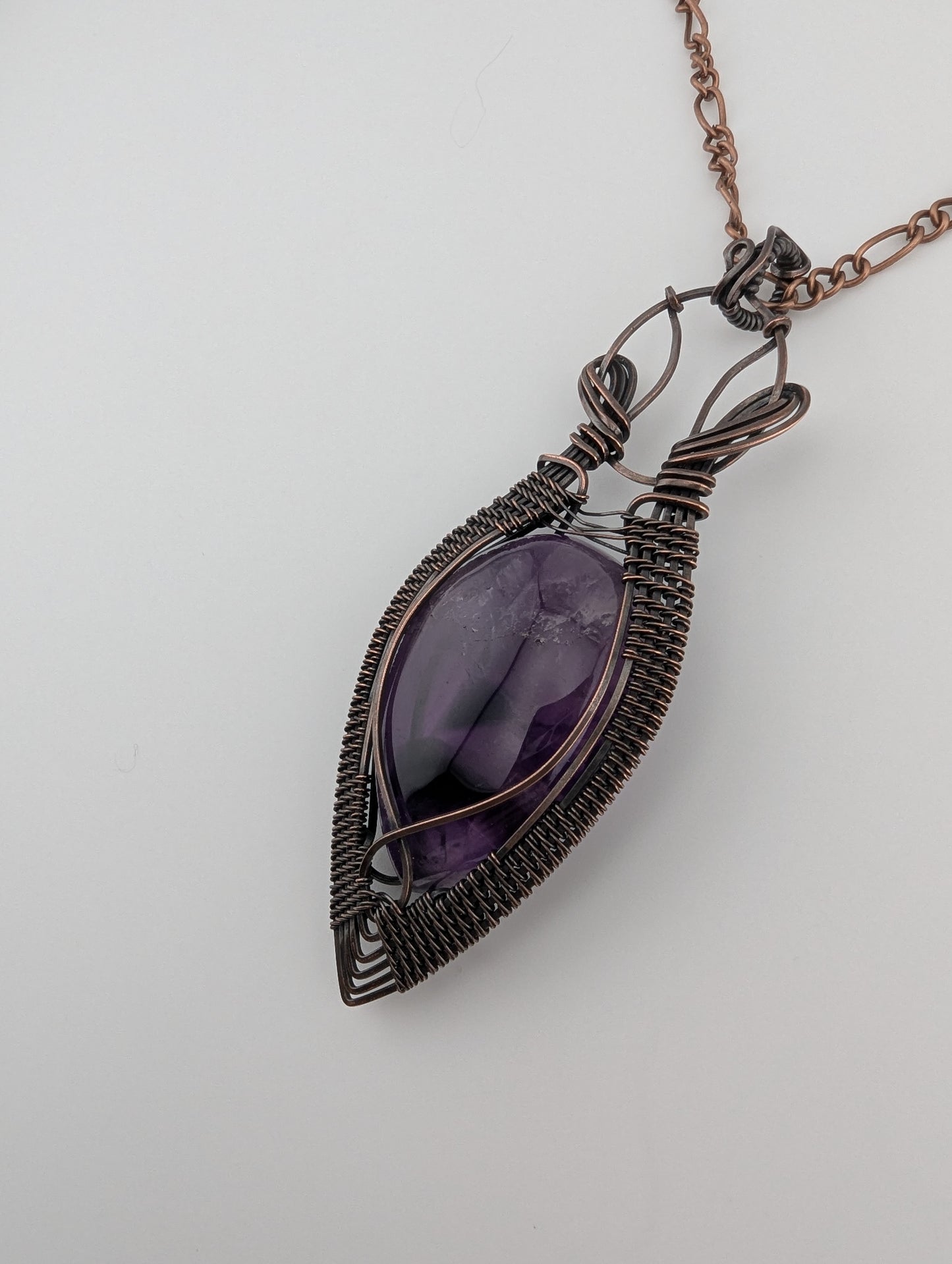 Trapiche Amethyst Copper Pendant - “The Royal Seer”