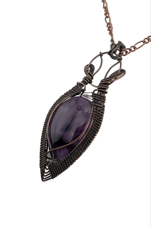 Trapiche Amethyst Copper Pendant - “The Royal Seer”