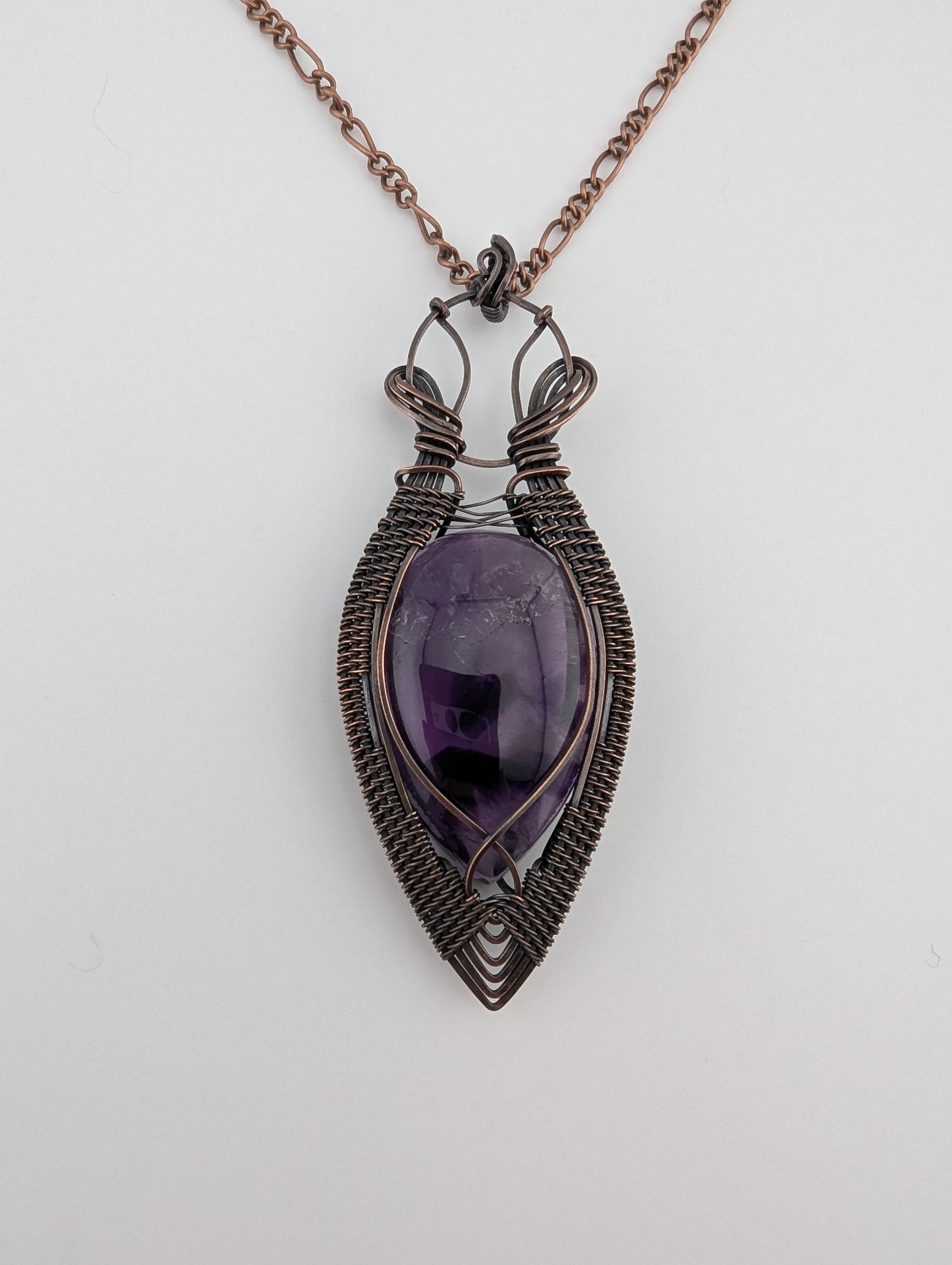 Trapiche Amethyst Copper Pendant - “The Royal Seer”