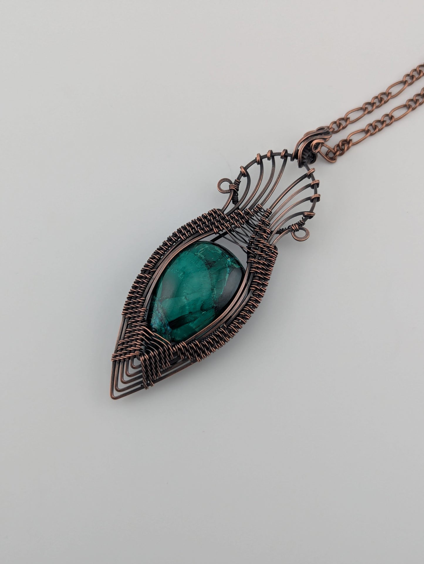 Malachite Copper Pendant - “Emerald Seraphim”