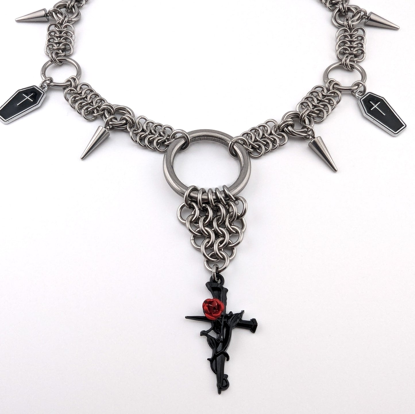 "Judgement XX" - Stainless Steel Chainmail Gothic Choker