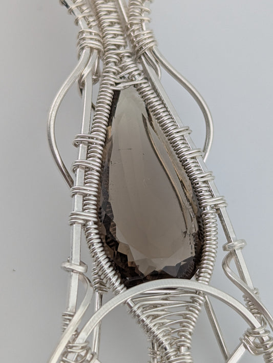 Smoky Quartz - Sterling Silver Wire Wrap - “The Dark Star”