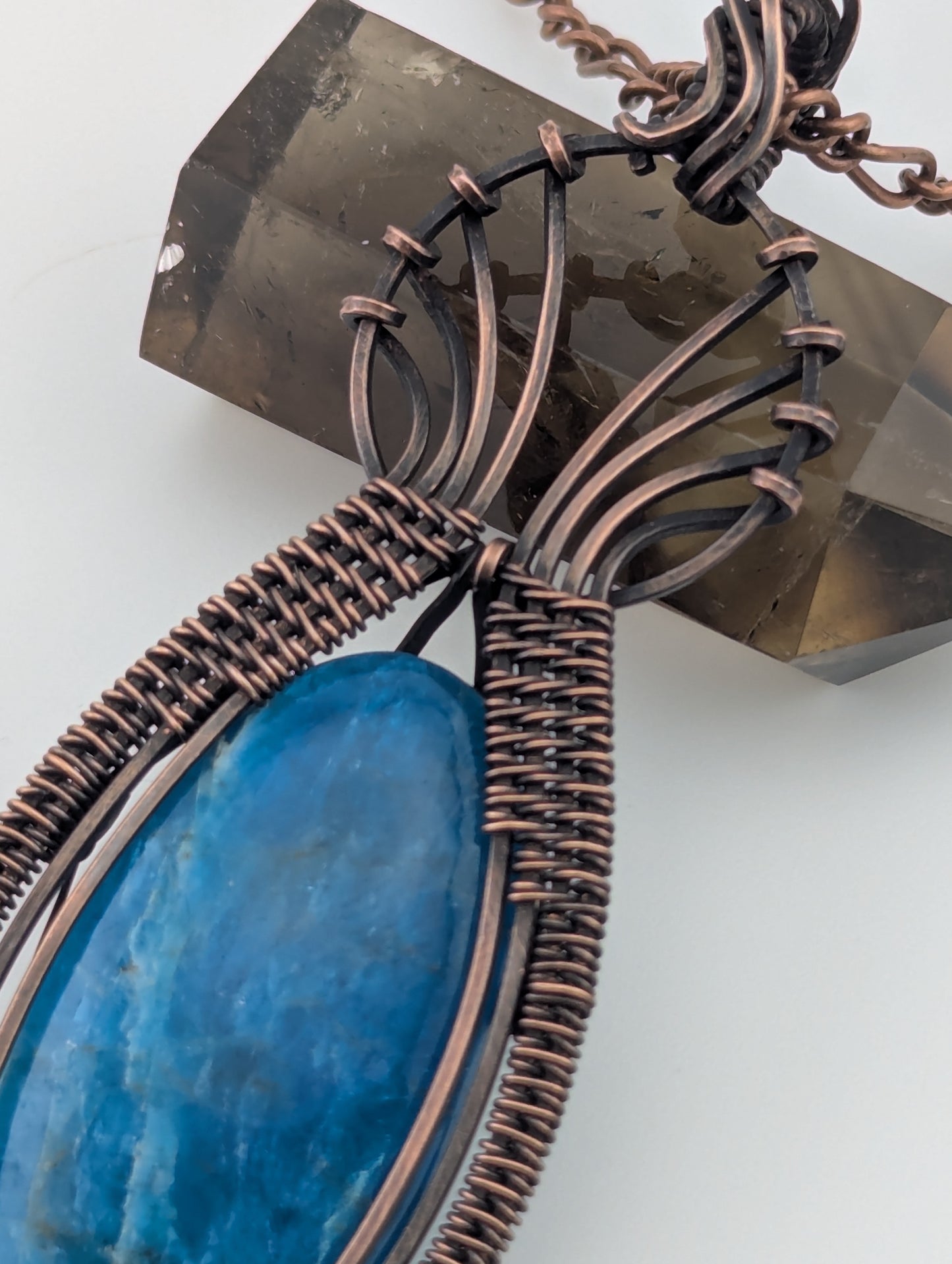 Apatite Copper Wire Wrap - “Sea Nymph”
