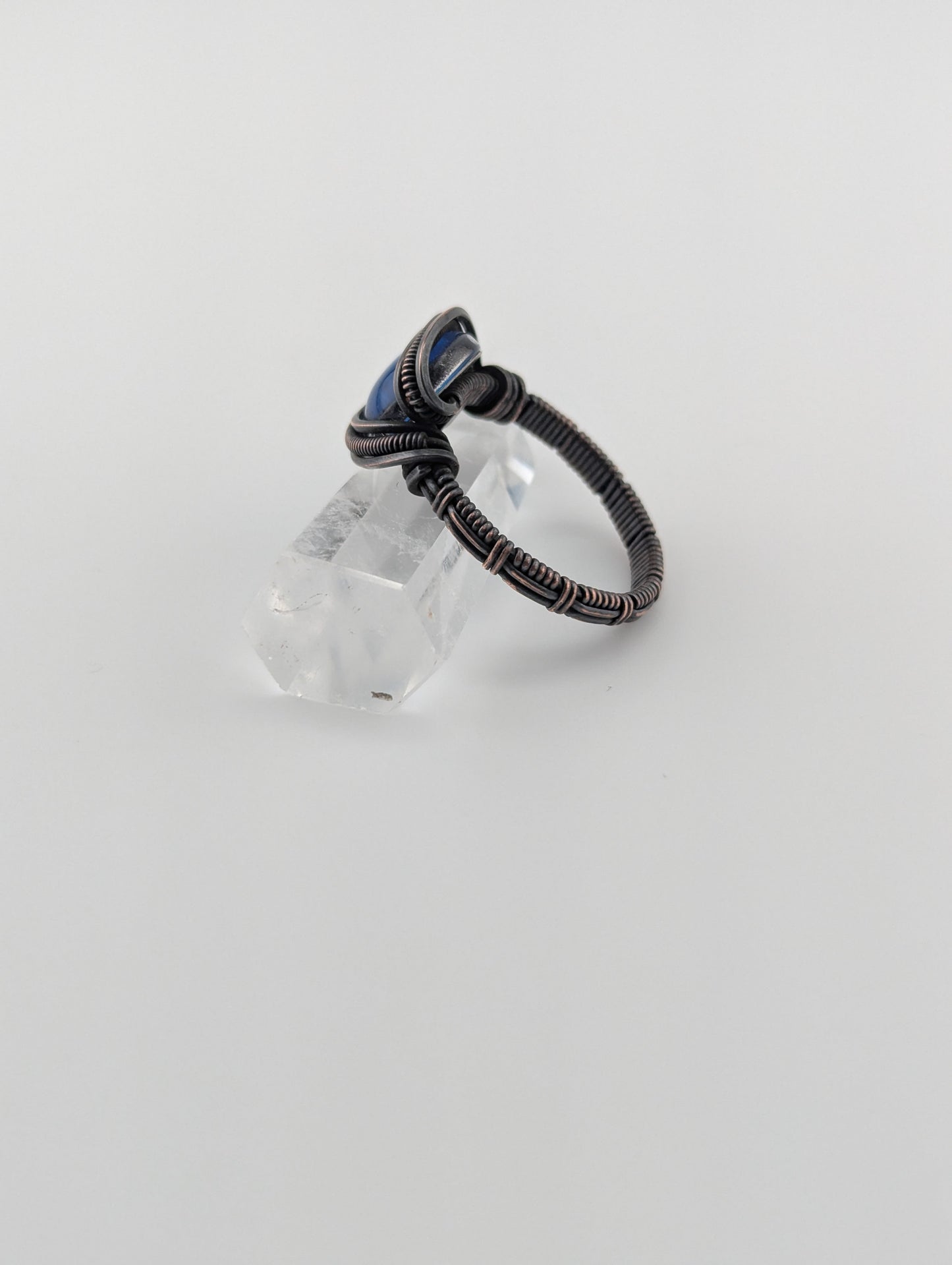 Deep Blue Dragon Eye- Elegant Ring - Size 11