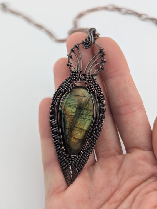 Labradorite Copper Pendant - “Angelic Dusk”