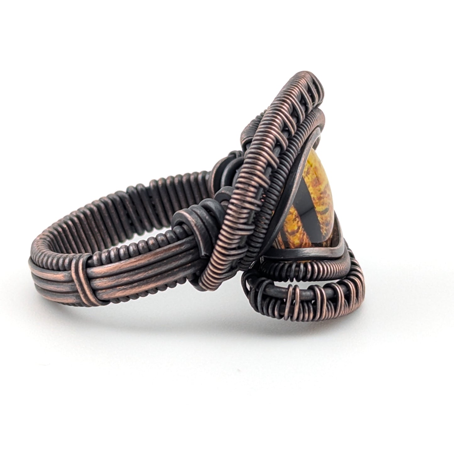 Burnt Yellow Dragon Eye - Magnificent Ring - Size 8.75