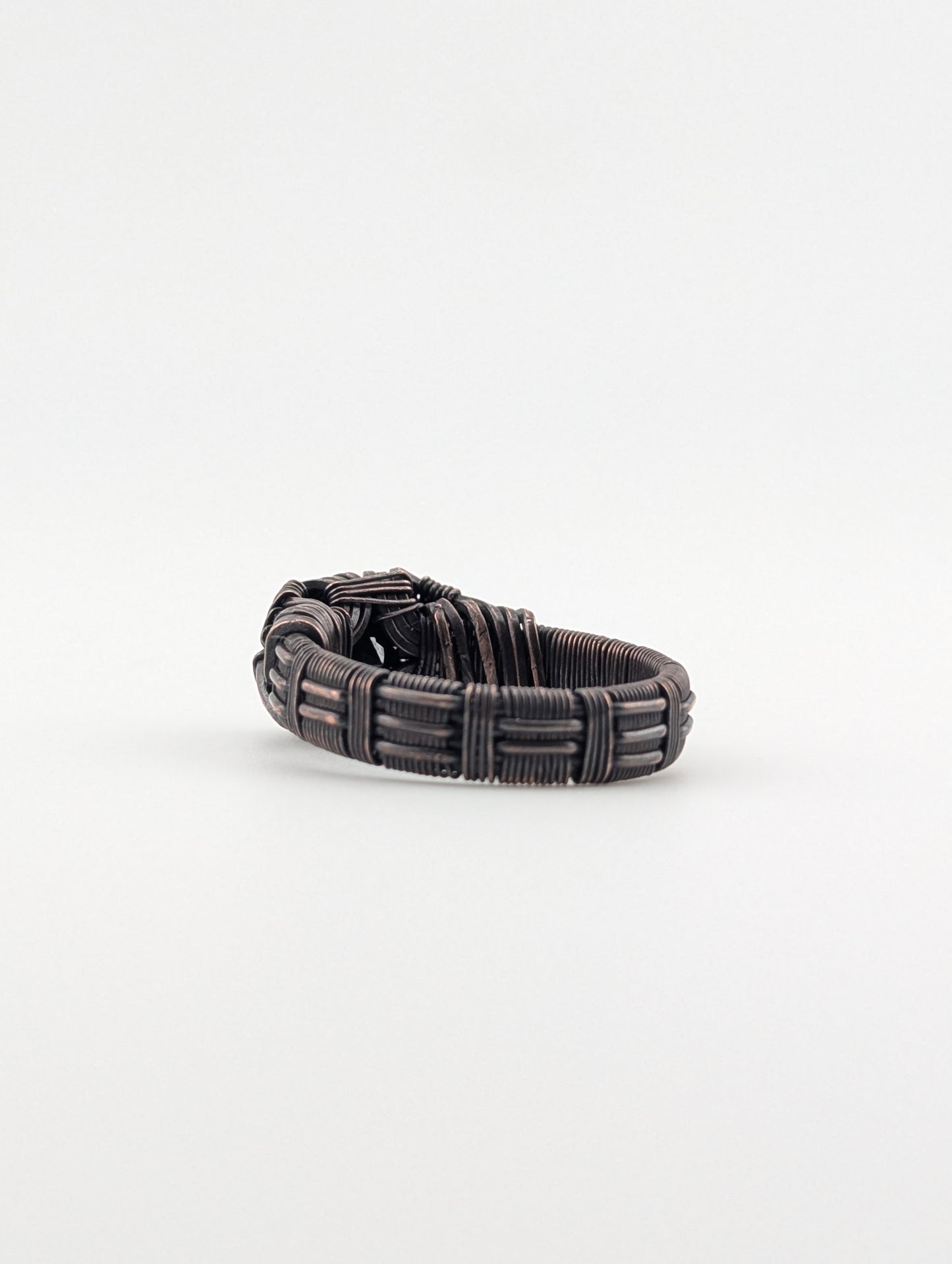 Black CZ - Copper Wire Wrapped Ring