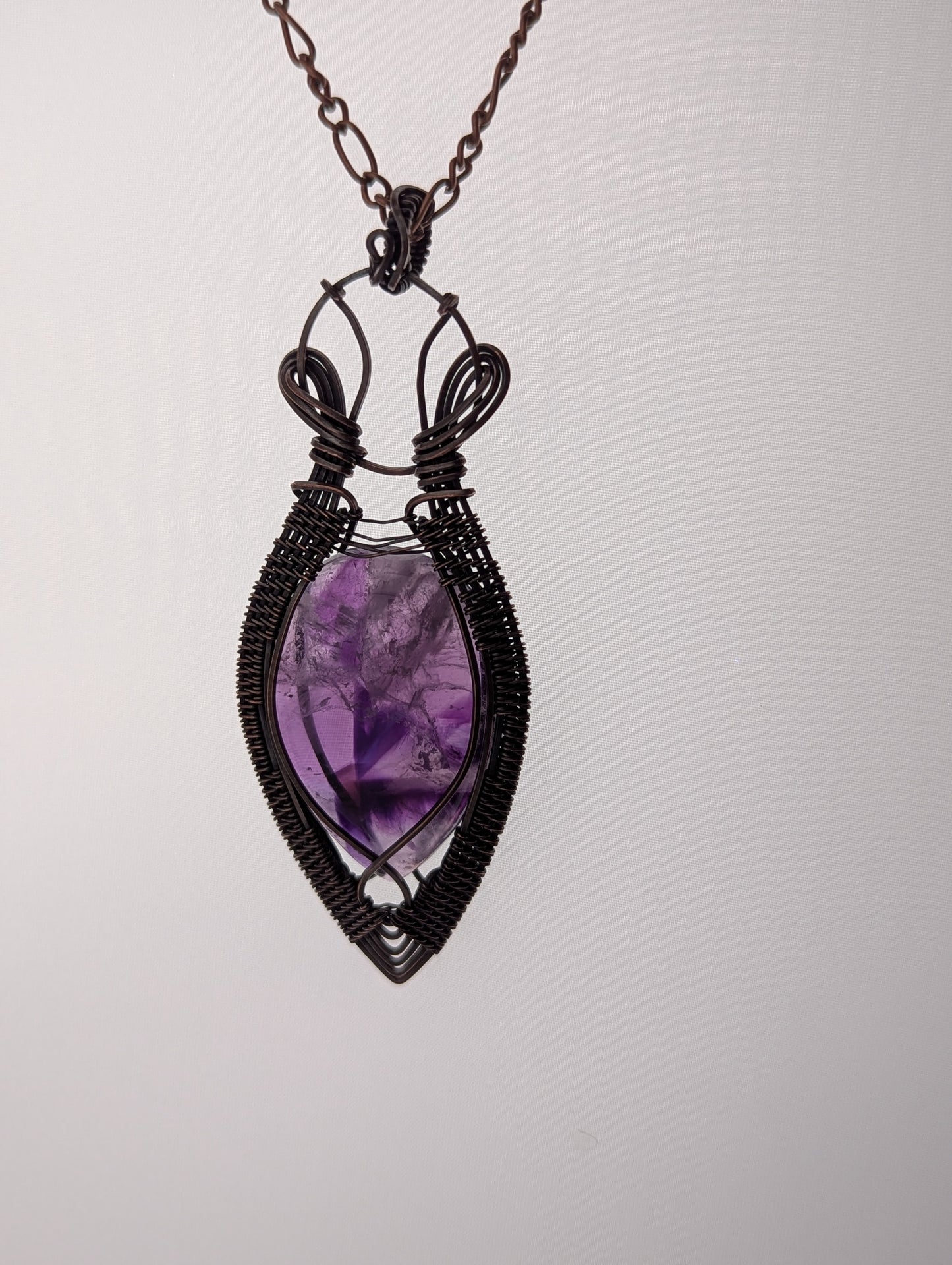 Trapiche Amethyst Copper Pendant - “The Royal Seer”