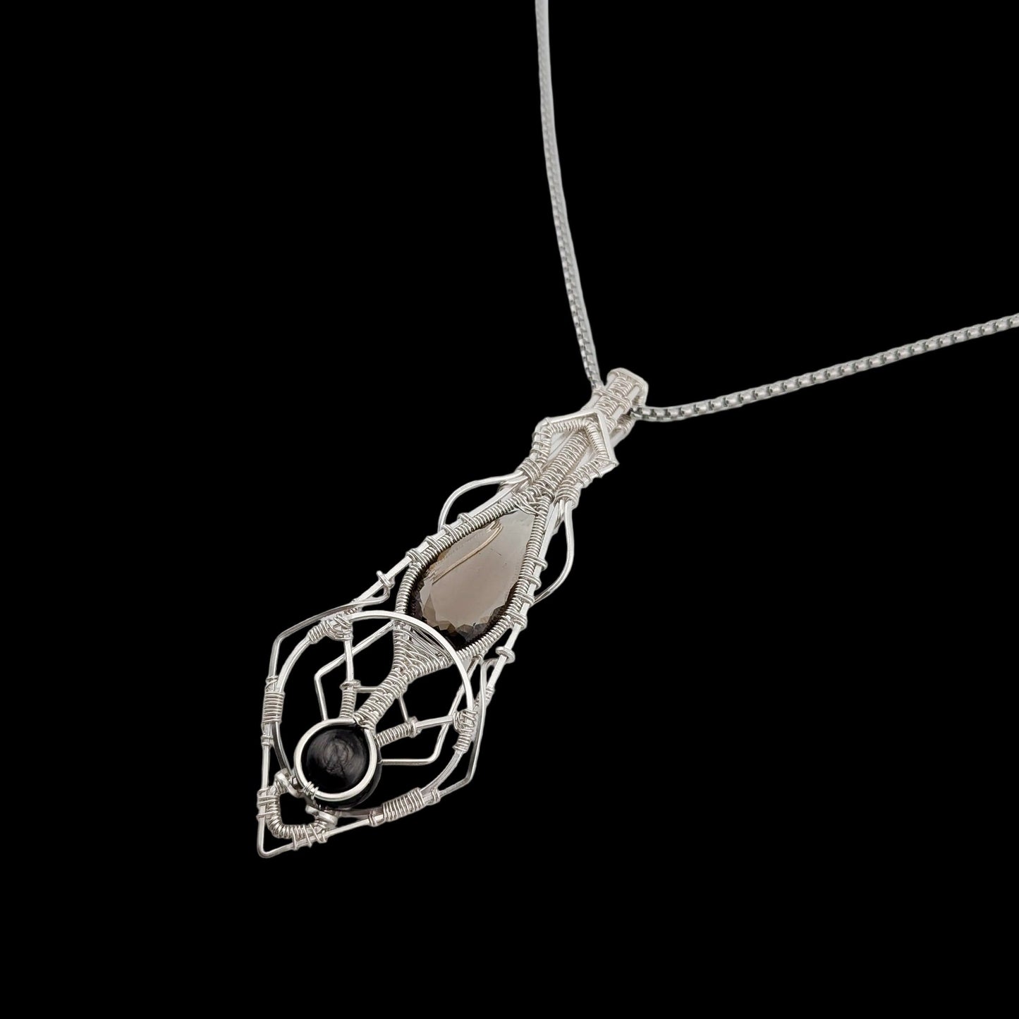 Smoky Quartz - Sterling Silver Wire Wrap - “The Dark Star”