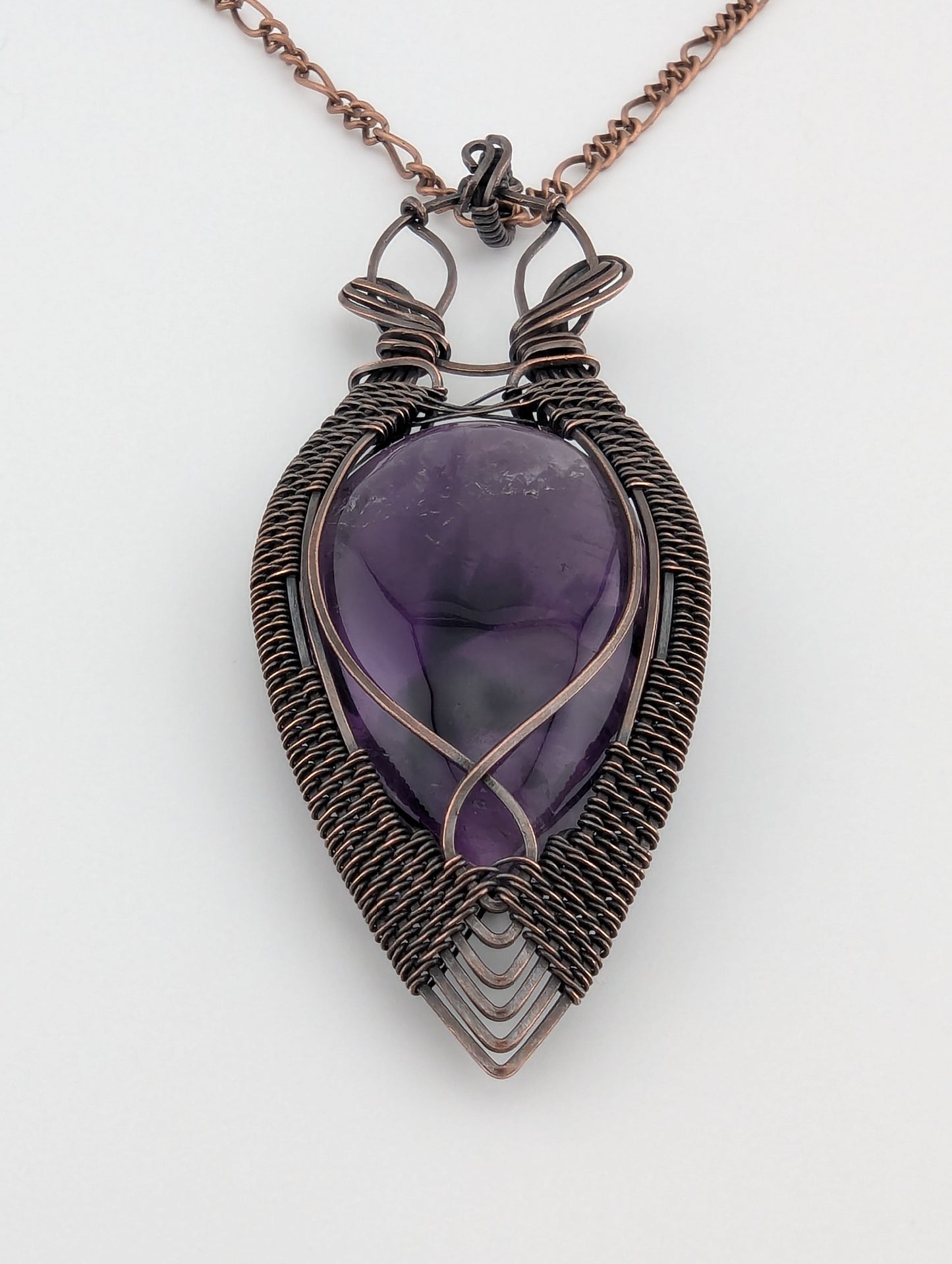 Trapiche Amethyst Copper Pendant - “The Royal Seer”