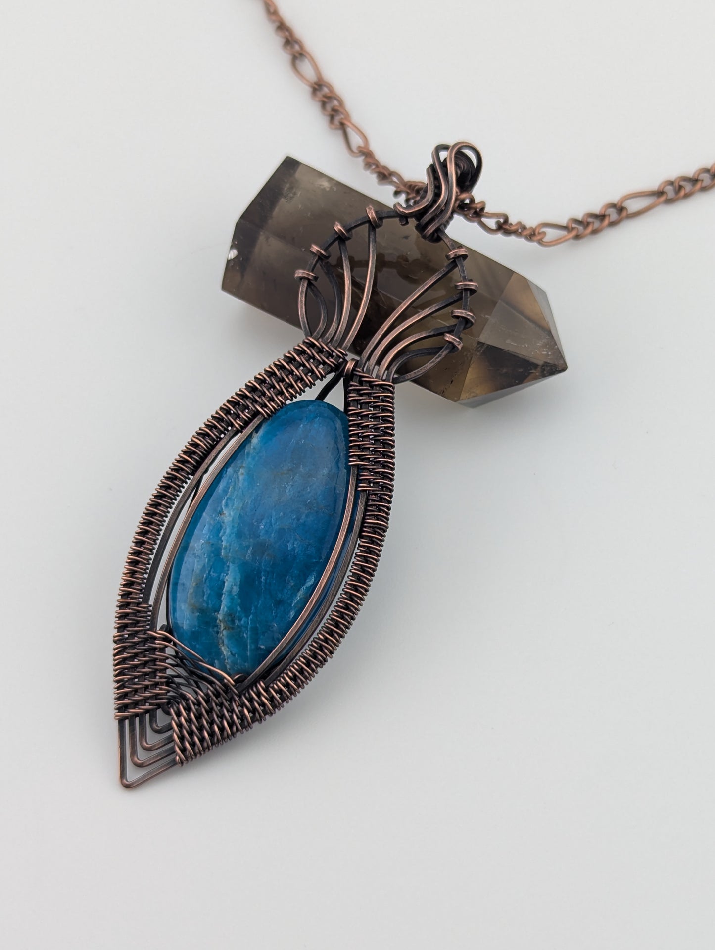 Apatite Copper Wire Wrap - “Sea Nymph”