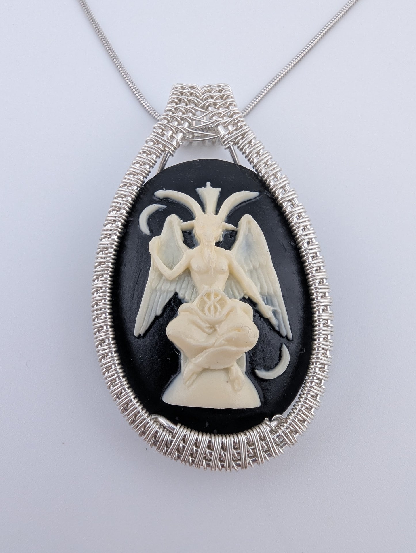 Sterling Silver Wire Wrapped Pendant - “Baphomet”