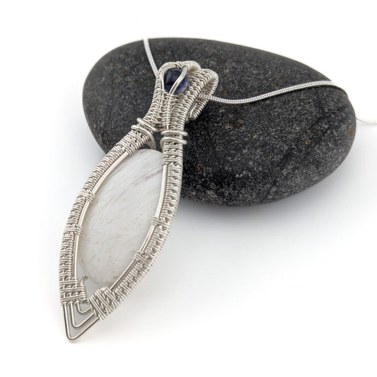 "La Glace" Scocolite and Iolite Sterling Silver Pendant