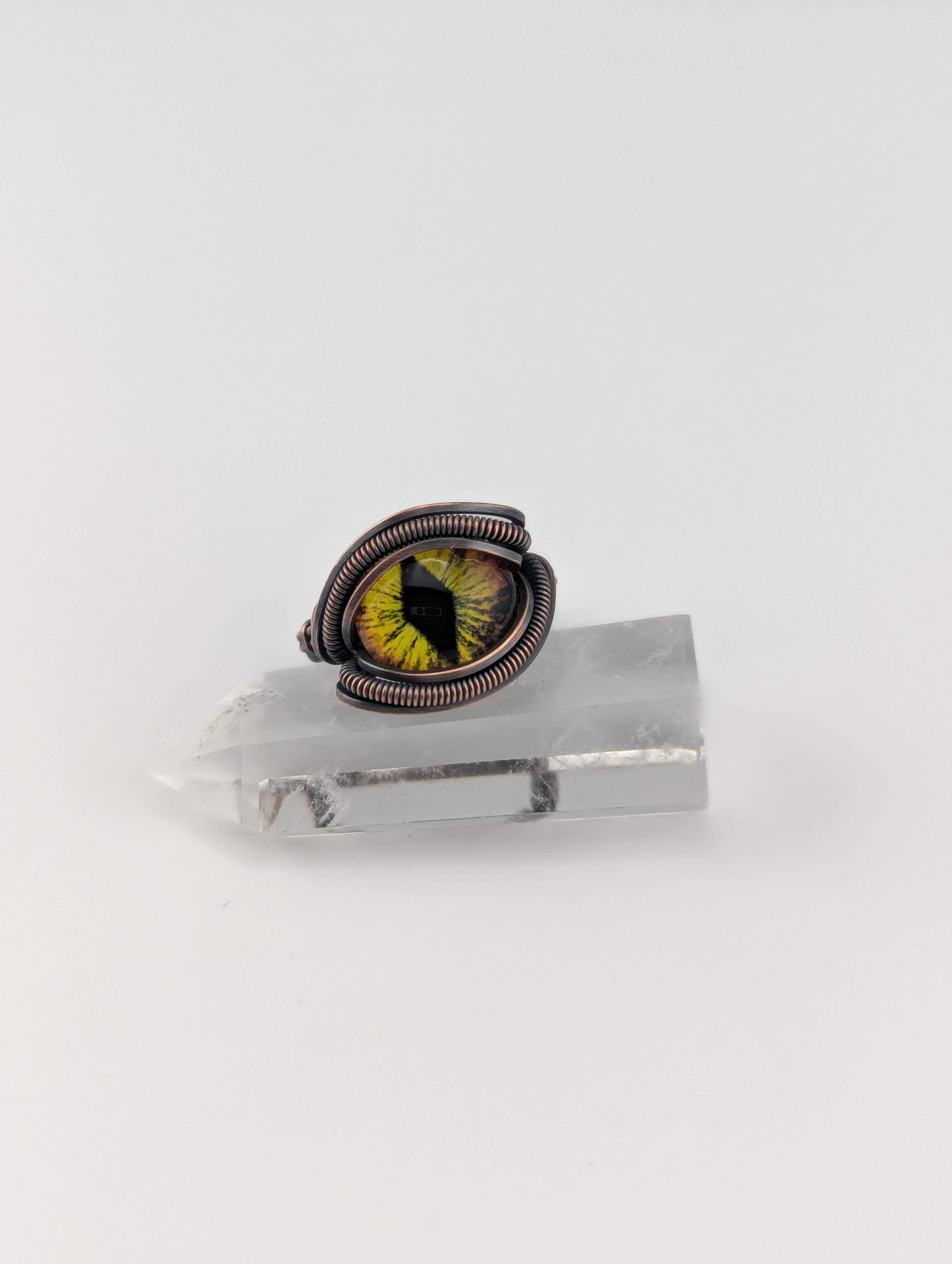 Yellow Dragon Eye- Elegant Ring - Size 6