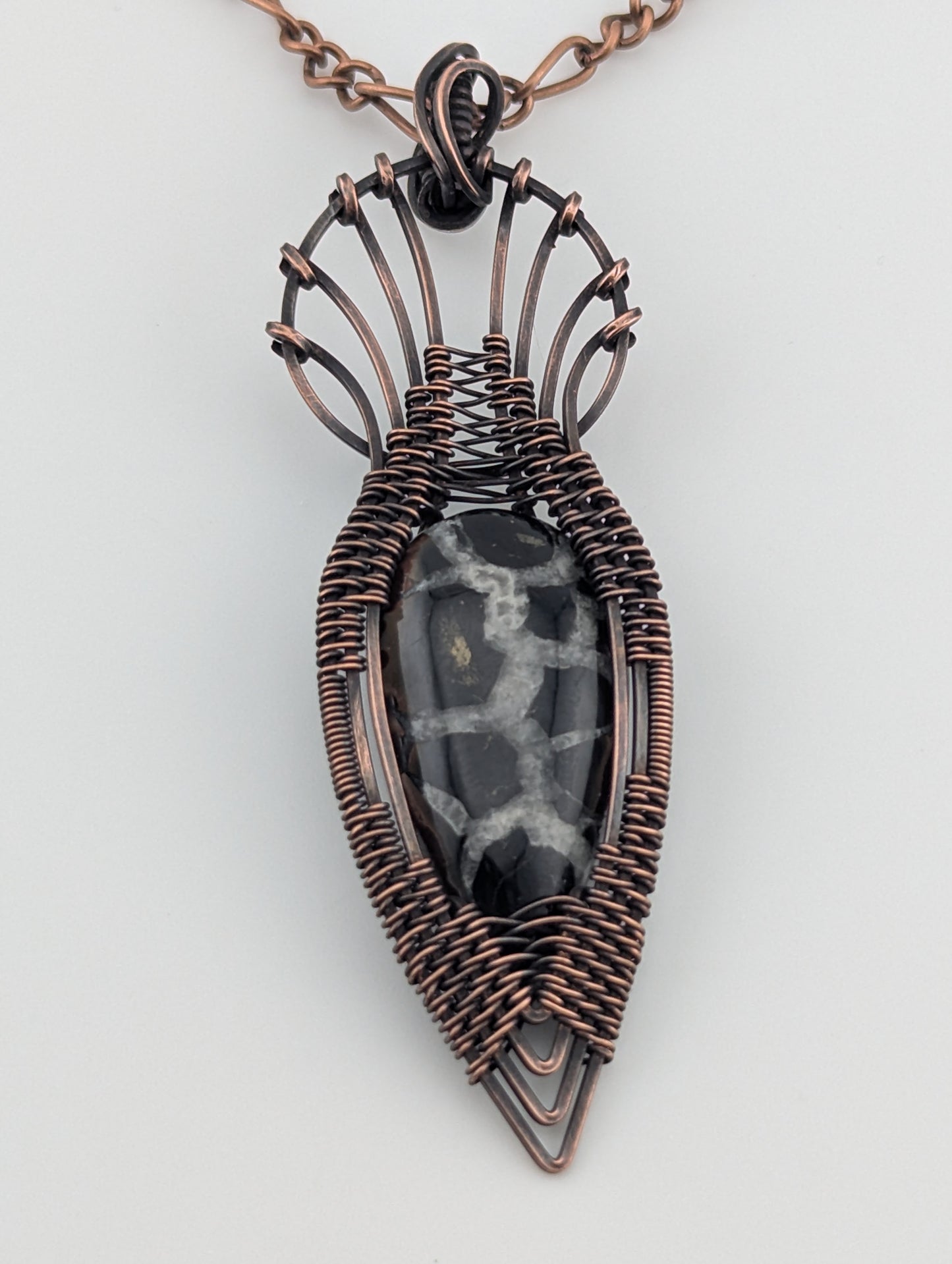 Septarian Copper Pendant - “Shattered Sky”