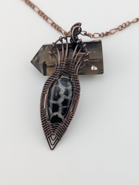 Septarian Copper Pendant - “Shattered Sky”