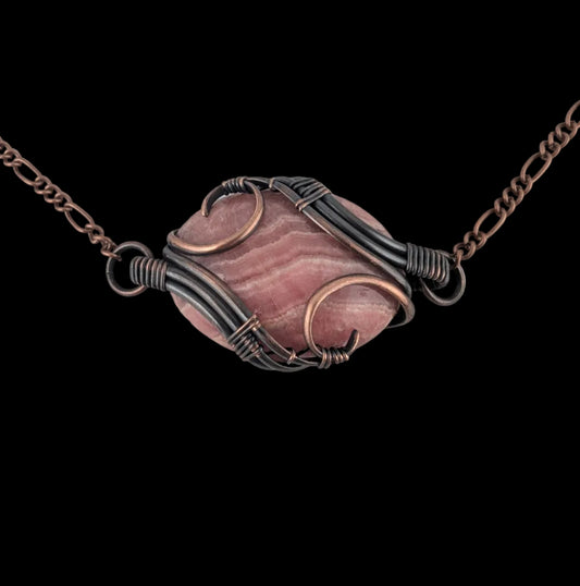 Rhodochrosite - Copper Swirl Armor - "Compassionate Rose"