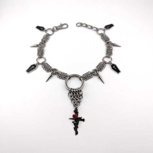 "Judgement XX" - Stainless Steel Chainmail Gothic Choker