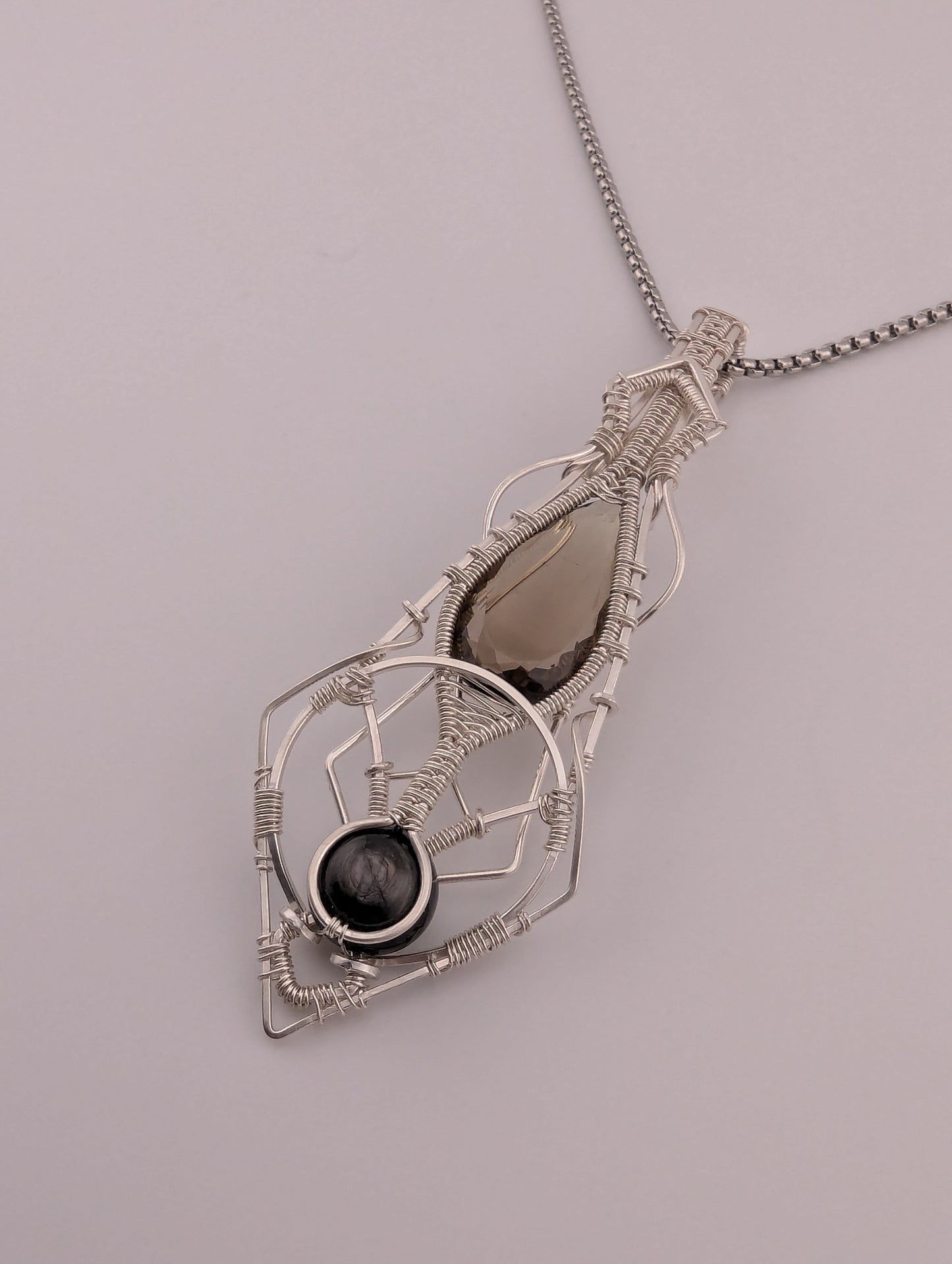 Smoky Quartz - Sterling Silver Wire Wrap - “The Dark Star”