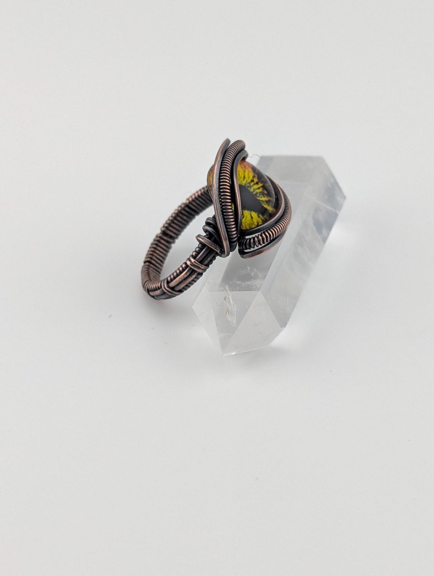 Yellow Dragon Eye- Elegant Ring - Size 6