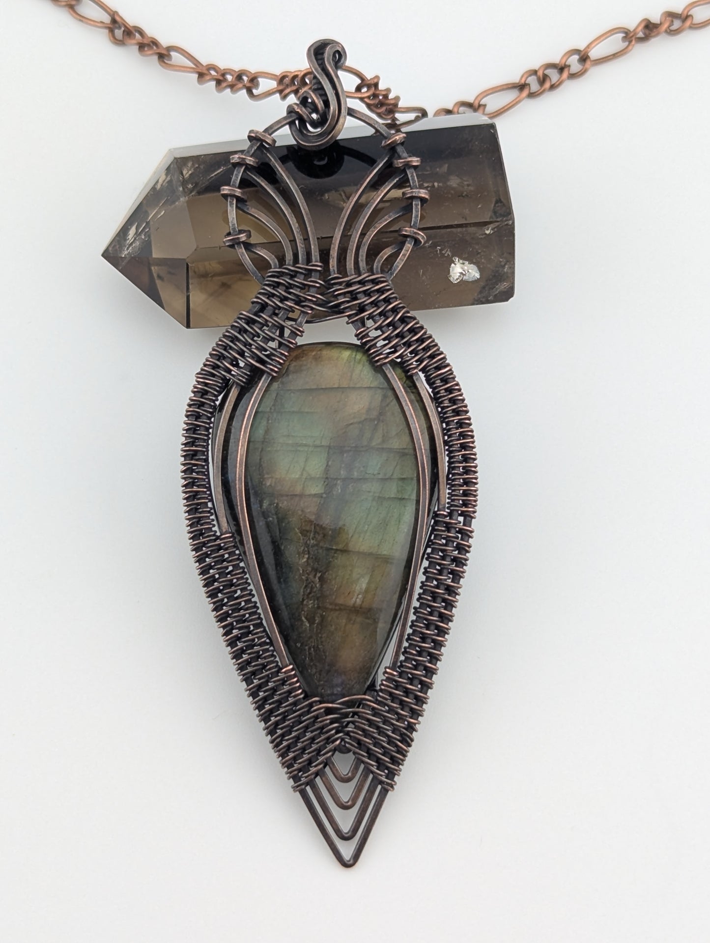 Labradorite Copper Pendant - “Angelic Dusk”