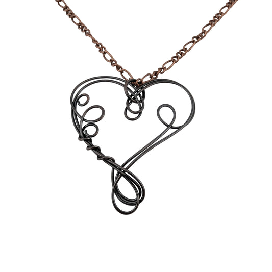 Copper Wire Wrapped Pendant- "My Heart Is Yours"