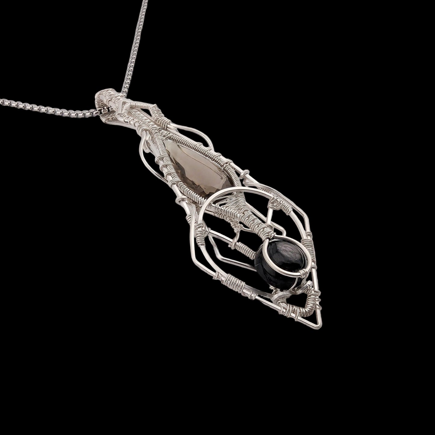 Smoky Quartz - Sterling Silver Wire Wrap - “The Dark Star”