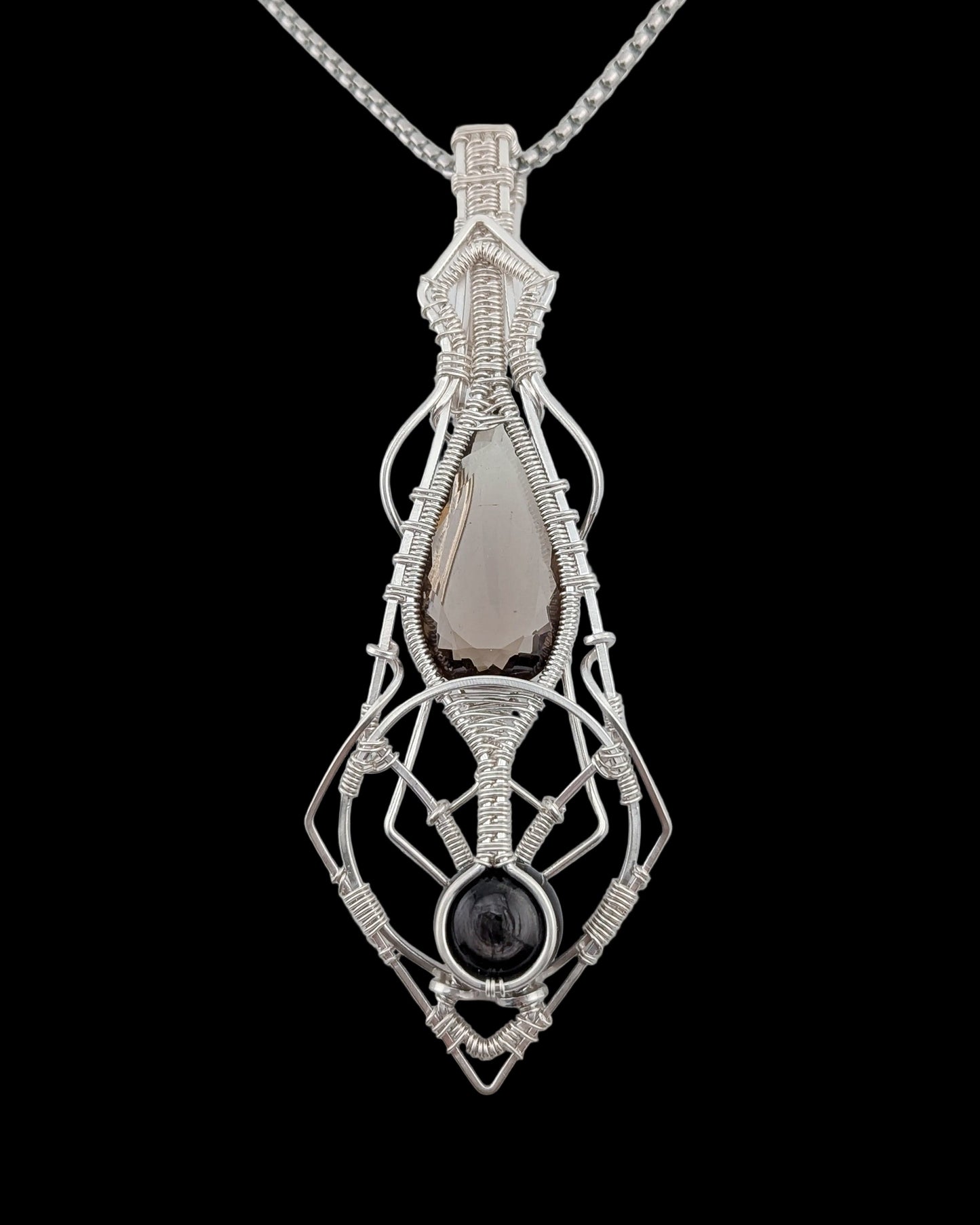 Smoky Quartz - Sterling Silver Wire Wrap - “The Dark Star”