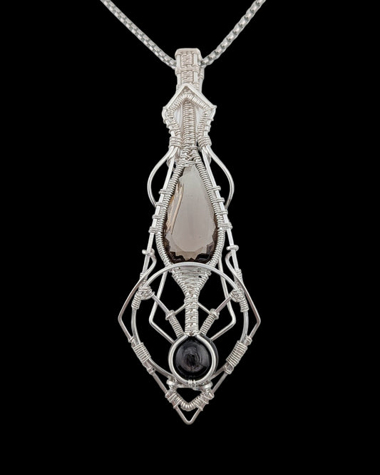 Smoky Quartz - Sterling Silver Wire Wrap - “The Dark Star”