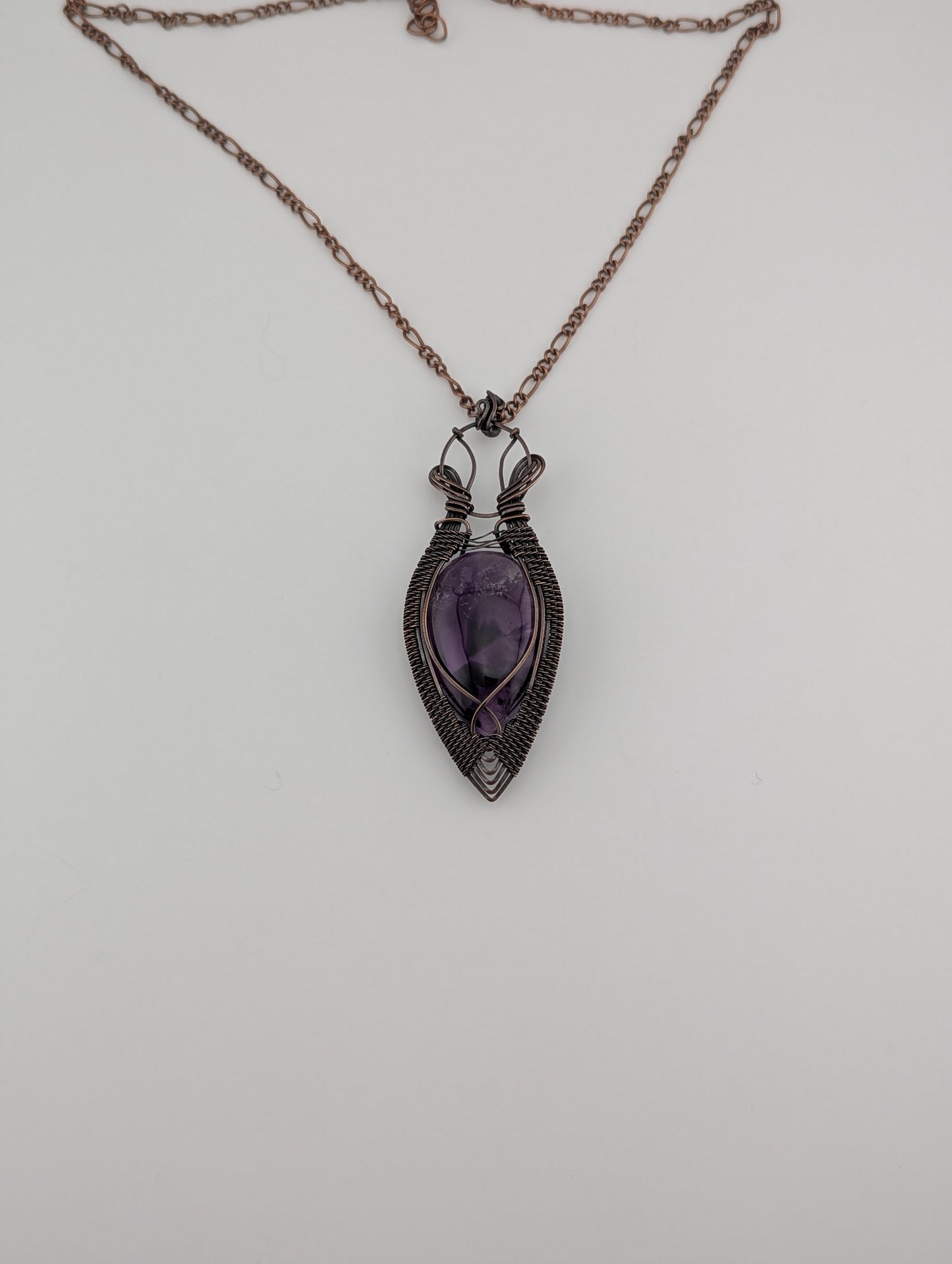 Trapiche Amethyst Copper Pendant - “The Royal Seer”