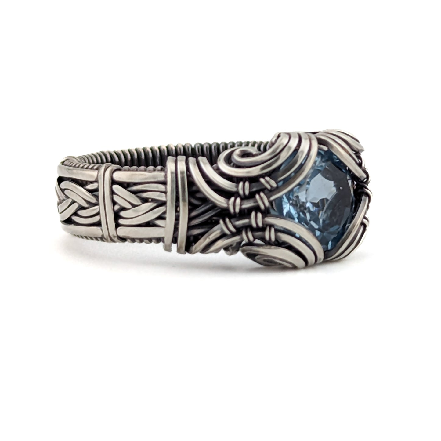 Blue Topaz - Brilliant Sterling Silver Ring - Size 10.5