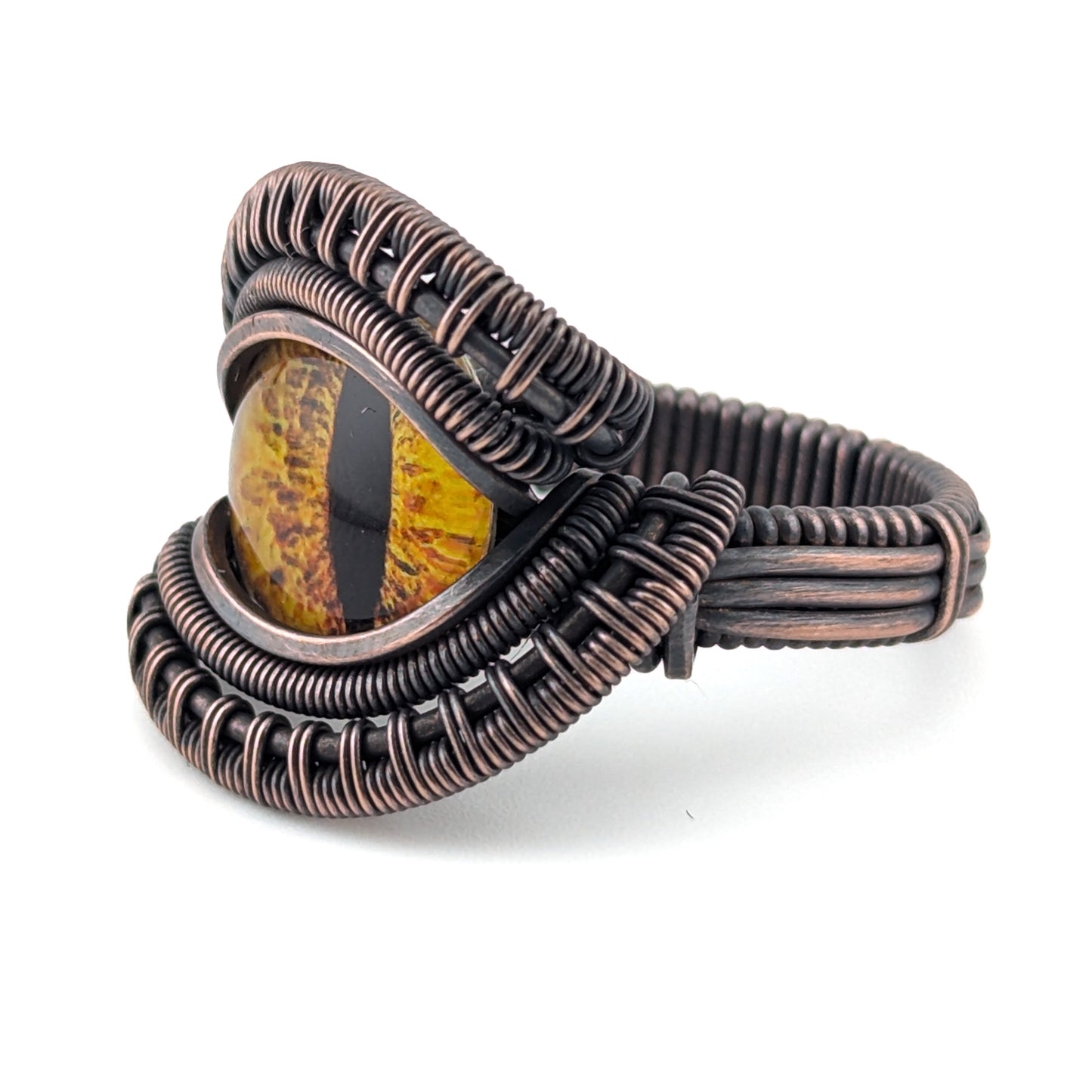 Burnt Yellow Dragon Eye - Magnificent Ring - Size 8.75
