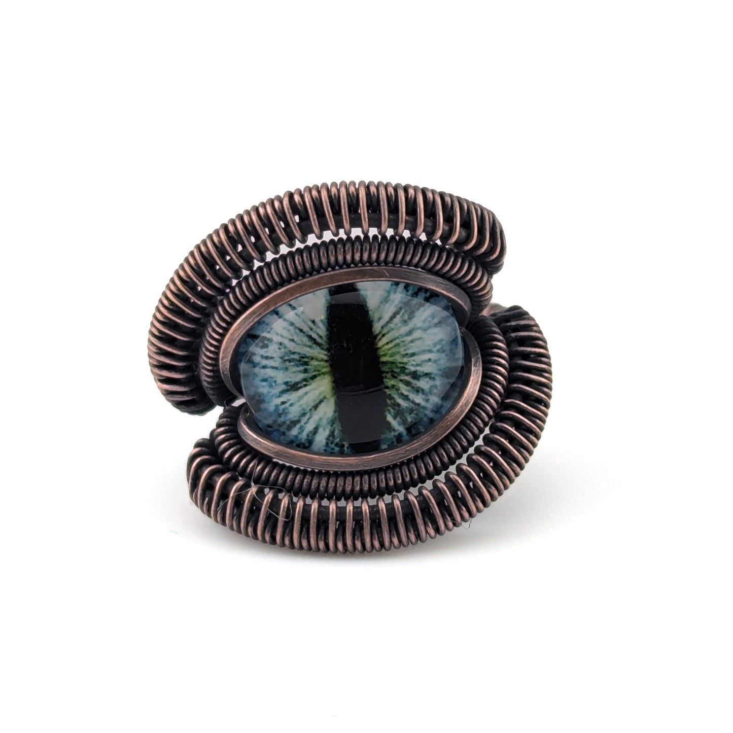 Blue Green Dragon Eye - Magnificent Ring - Size 5.5